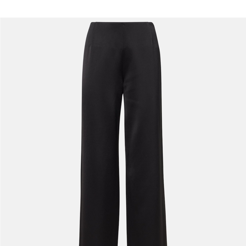 Toteme Black Satin Trousers with Elegant Wide-Leg Design - Picture 2 of 4